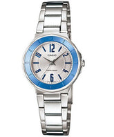 Casio, Women's Watch Fashion Collection Analog, Silver Dial Silver Stainless Band, LTP-1367D-7ADF